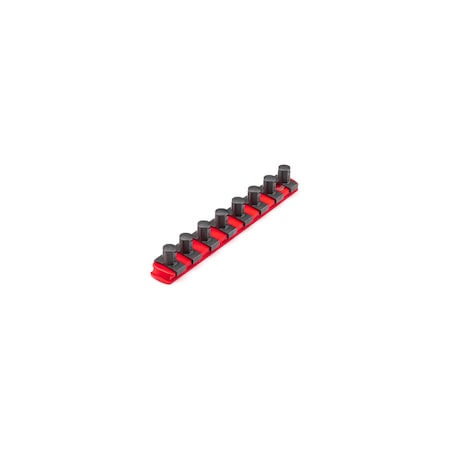 Tekton 1/2 Inch Drive x 8 Inch Socket Rail, 8 Clips (Red) OSR21108